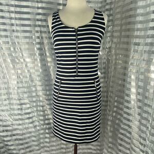 MICHAEL Michael Kors Black/White Stripe Sleeveless Dress